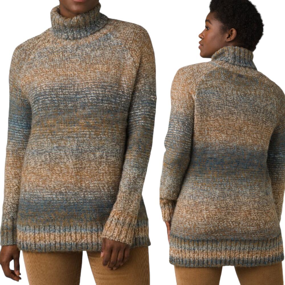 Prana Multicolor Cowl Neck Sweater